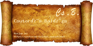 Csutorás Balázs névjegykártya